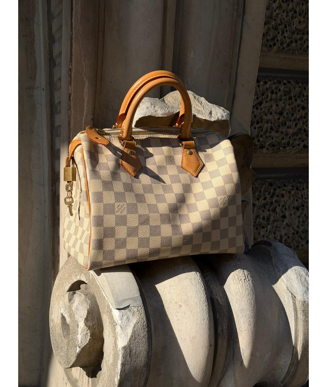 LOUIS VUITTON Бежевая сумка с короткими ручками, фото 8