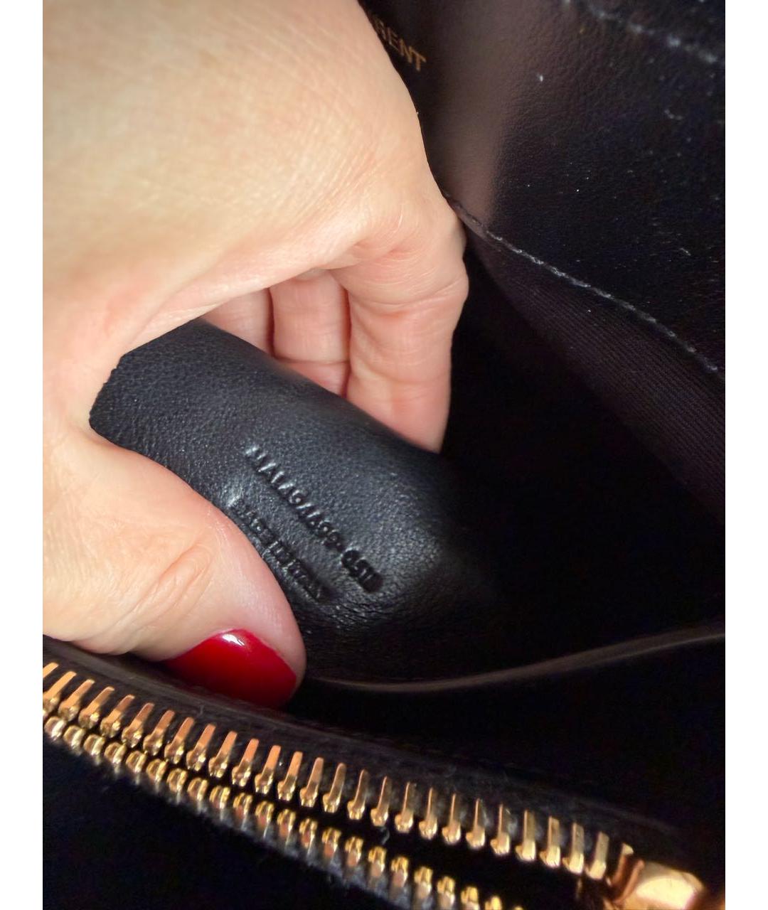 SAINT LAURENT Черная бархатная сумка через плечо, фото 8
