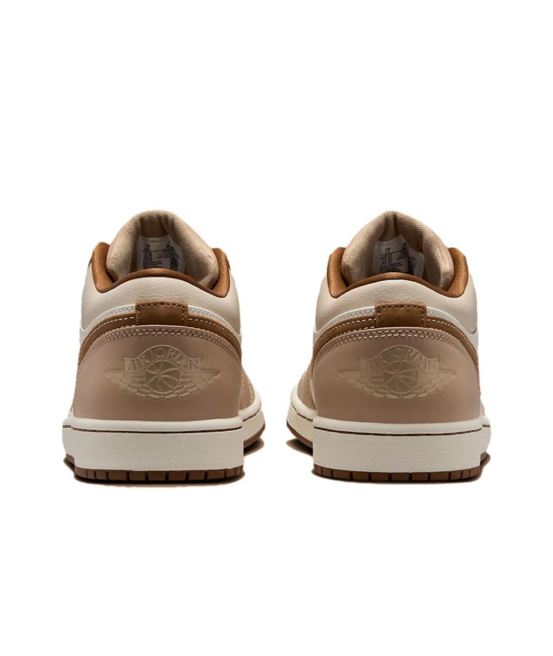 JORDAN Коричневые кожаные низкие кроссовки / кеды, фото 4