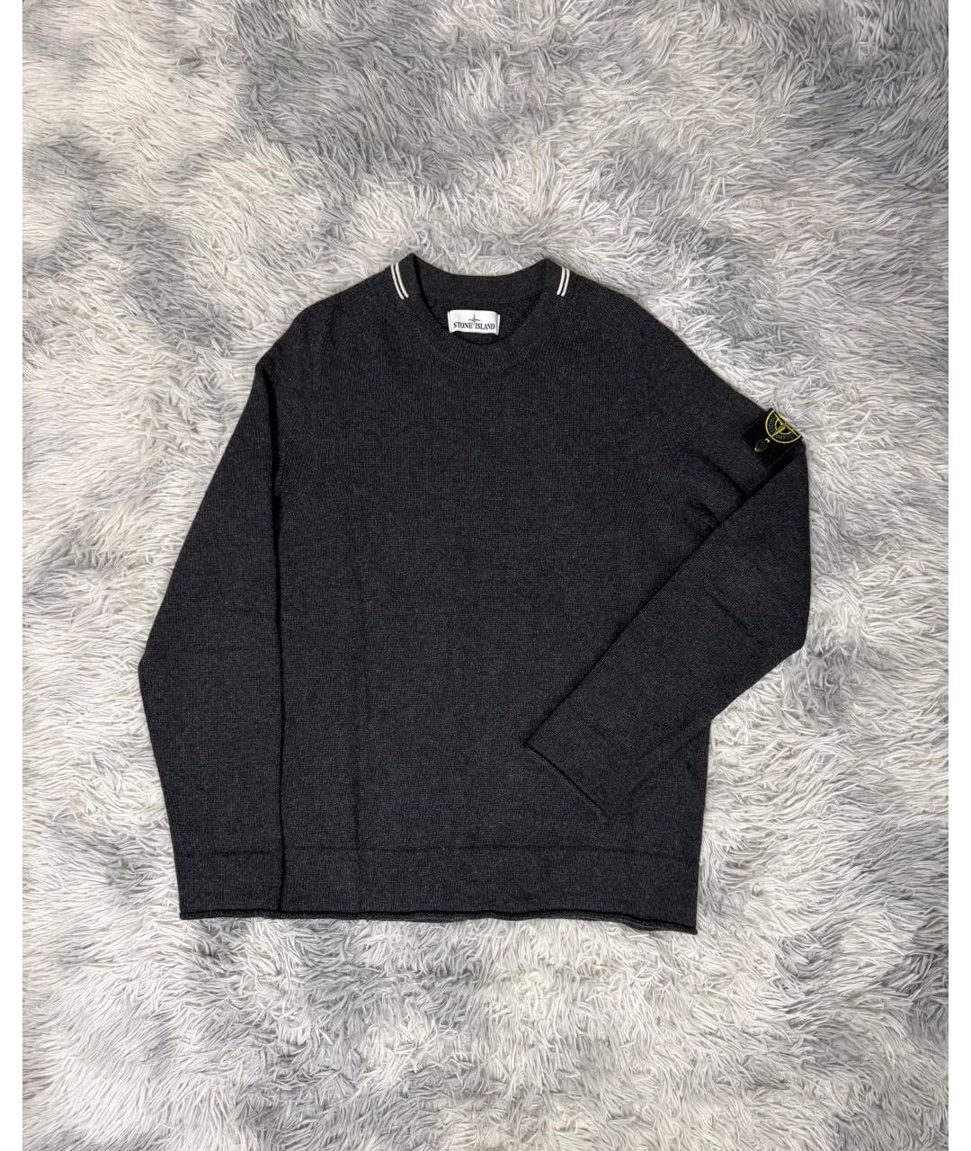 STONE ISLAND Антрацитовый хлопковый джемпер / свитер, фото 6