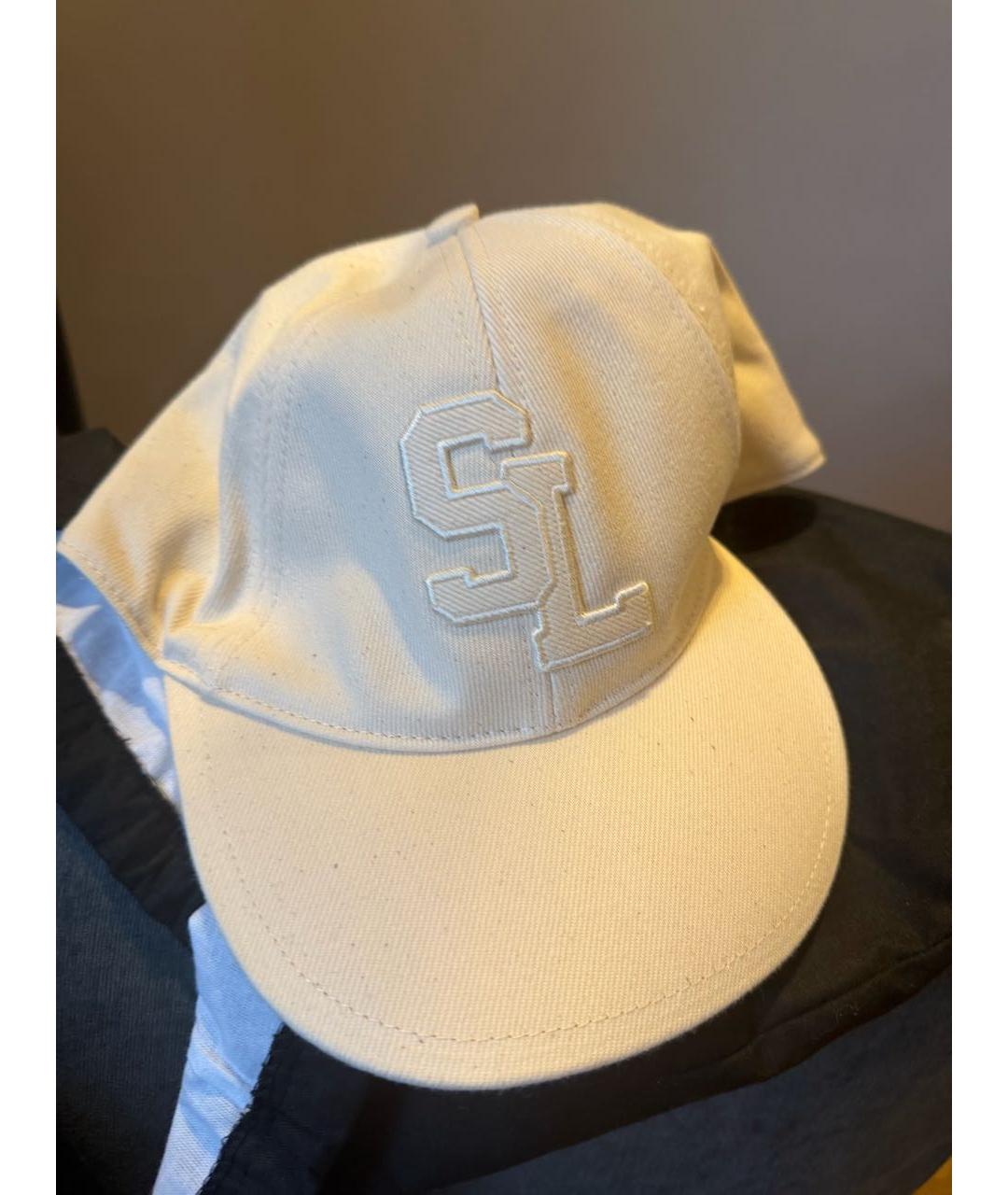 SAINT LAURENT Бежевая льняная кепка, фото 4