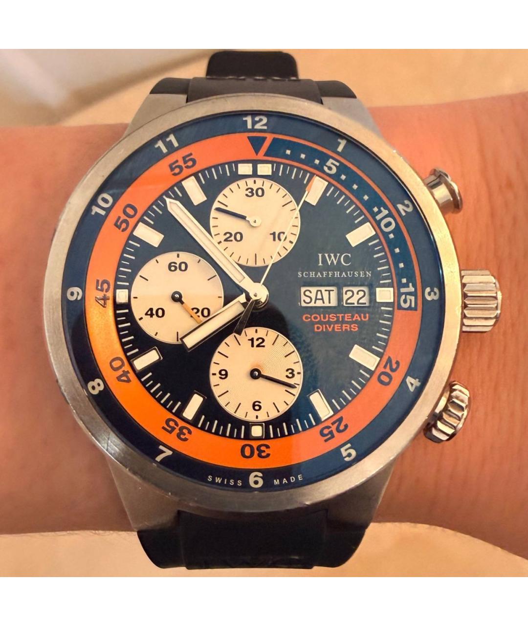 IWC Schaffhausen Синие часы, фото 3