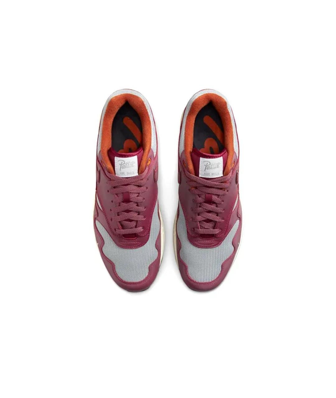 NIKE Бордовые кожаные низкие кроссовки / кеды, фото 3