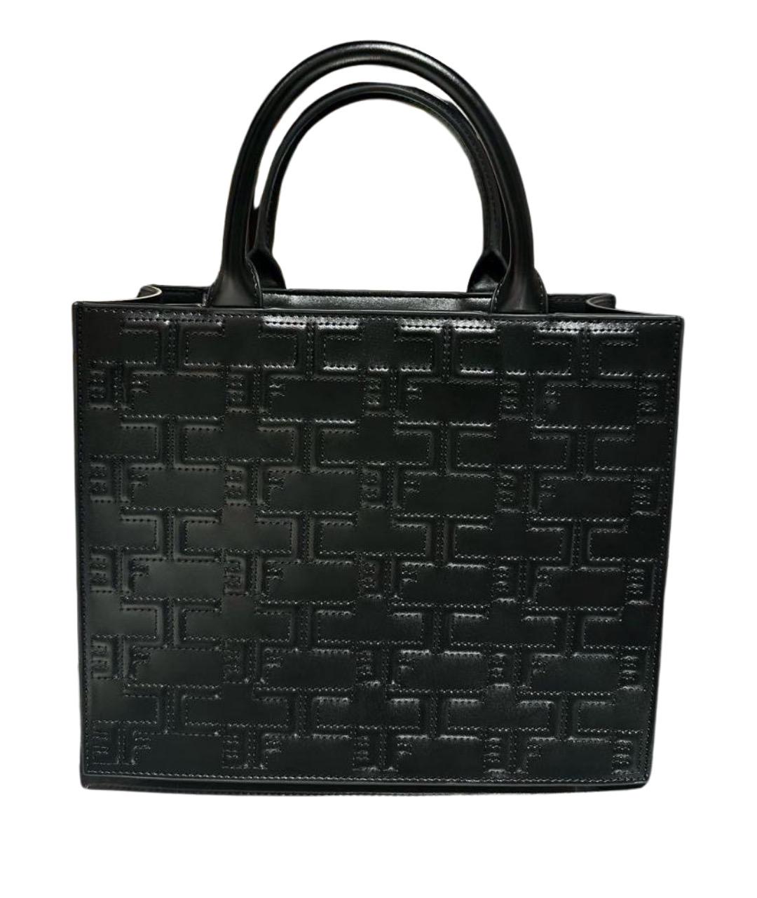 ELISABETTA FRANCHI Черная сумка с короткими ручками из искусственной кожи, фото 1