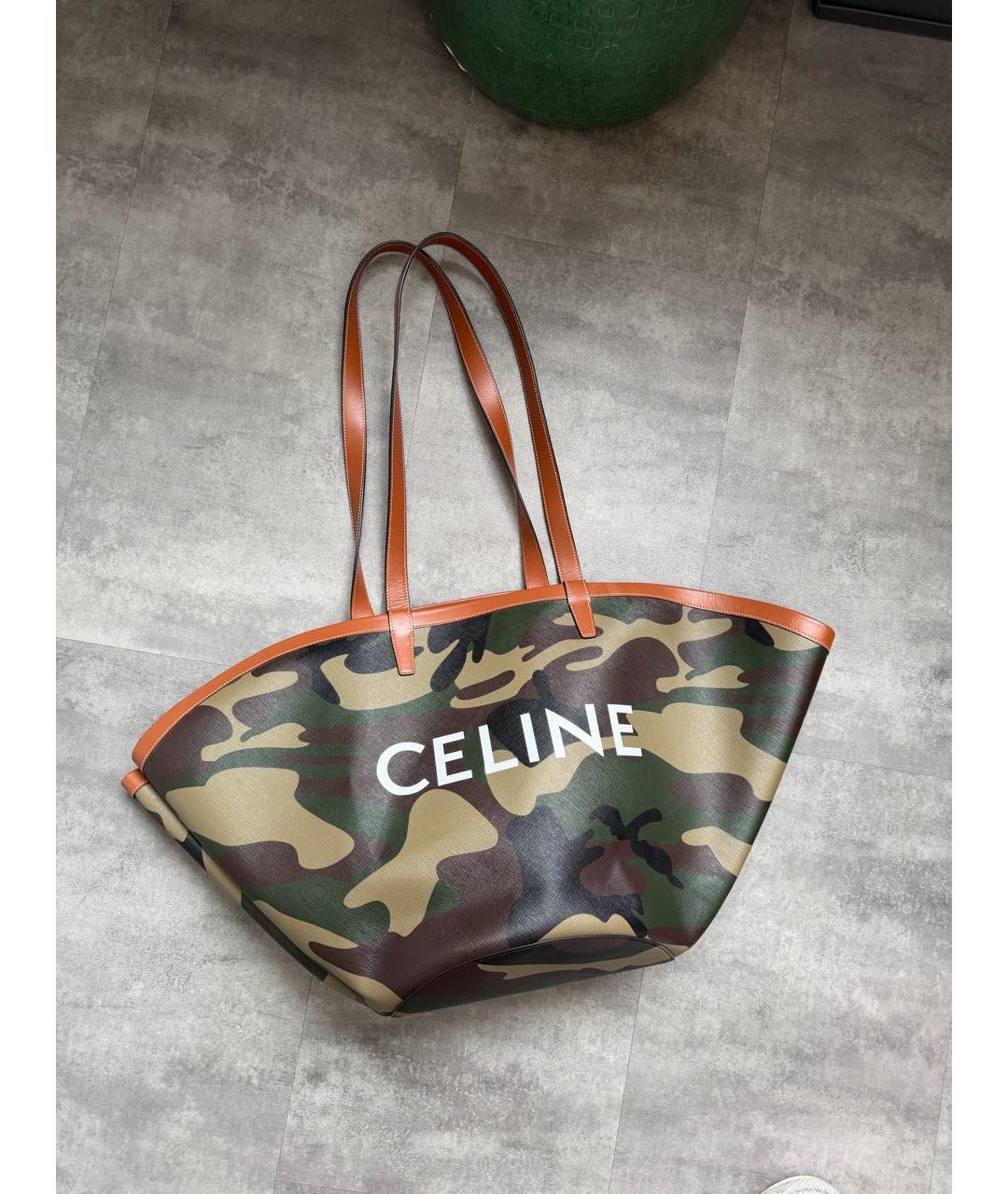 CELINE Хаки сумка тоут, фото 9