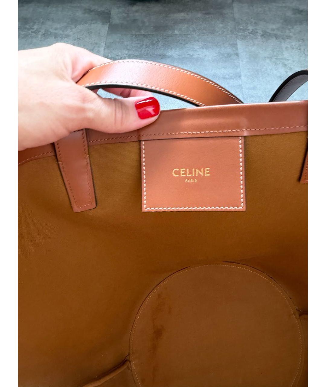 CELINE Хаки сумка тоут, фото 5