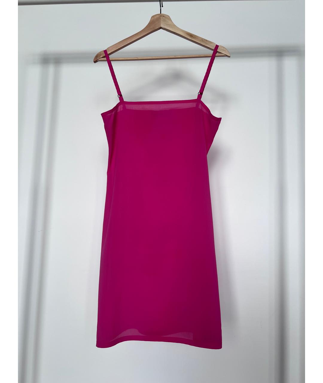BALENCIAGA Фуксия шелковое коктейльное платье, фото 5