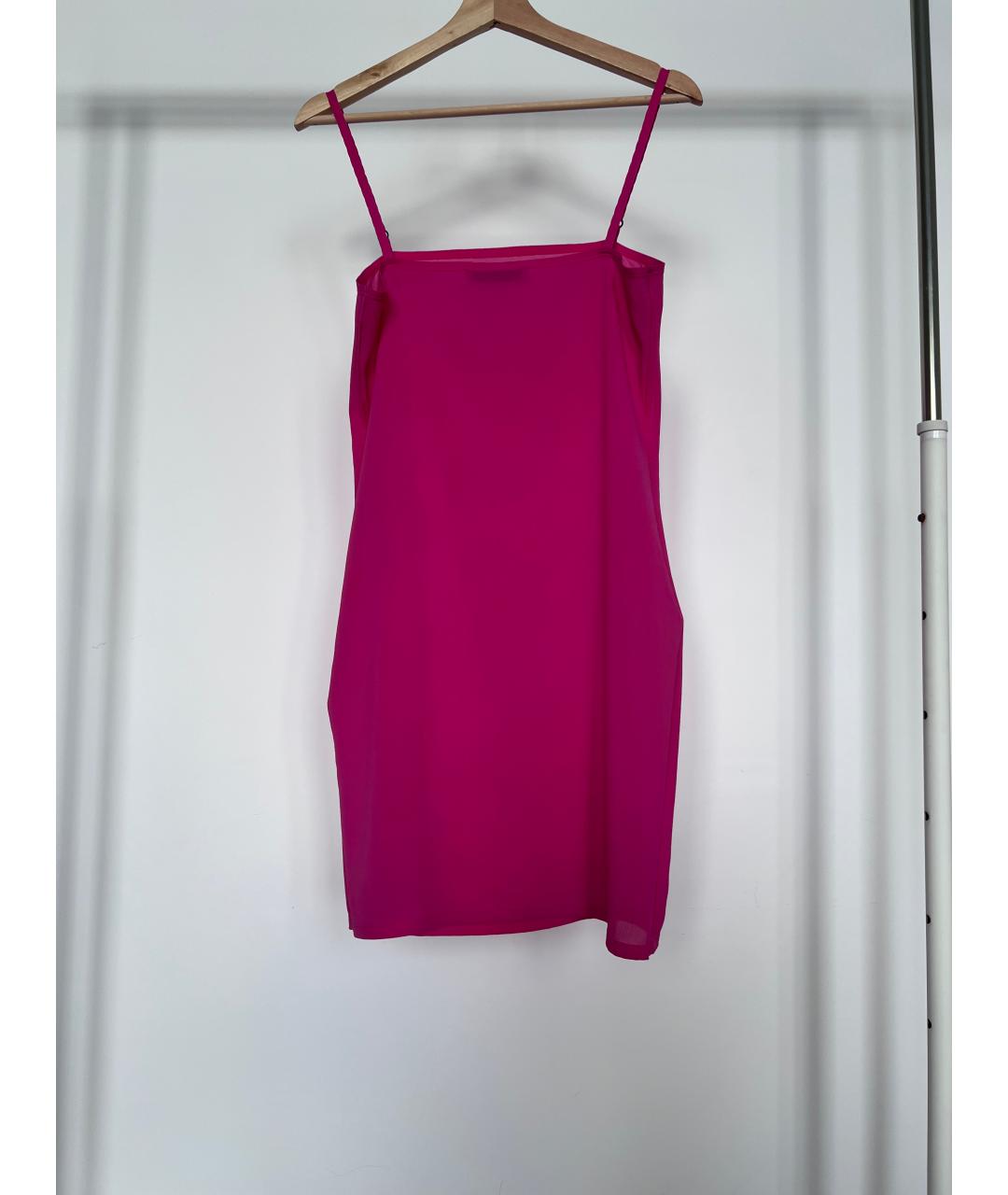 BALENCIAGA Фуксия шелковое коктейльное платье, фото 2