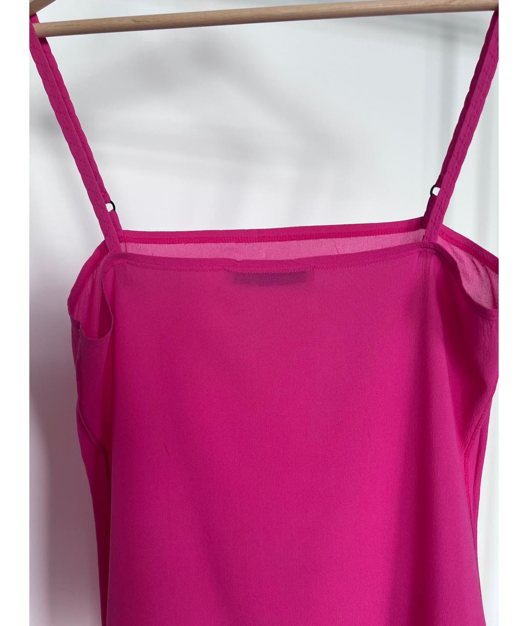 BALENCIAGA Фуксия шелковое коктейльное платье, фото 3