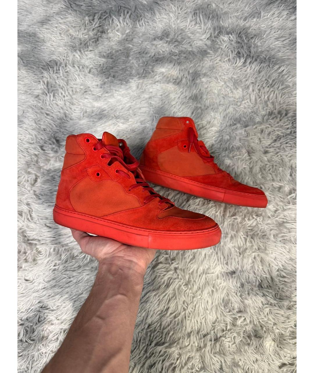 BALENCIAGA Красные высокие кроссовки / кеды, фото 5