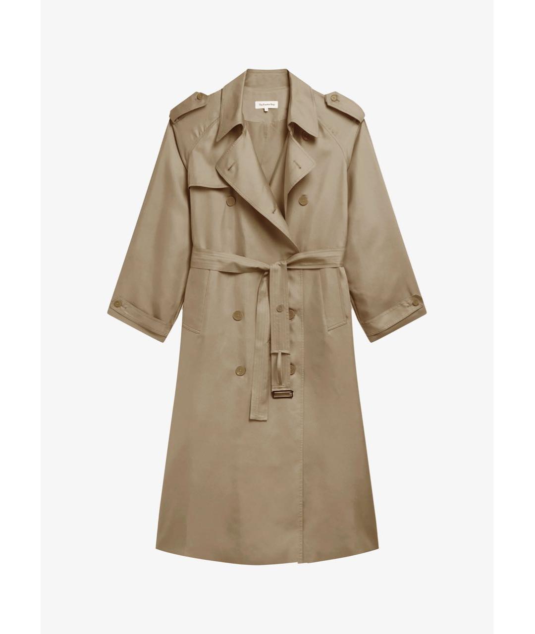 THE FRANKIE SHOP Бежевый шелковый тренч/плащ, фото 8