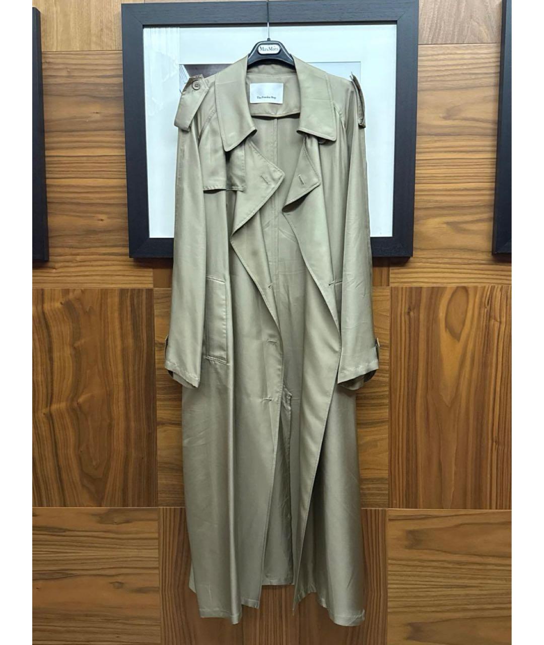 THE FRANKIE SHOP Бежевый шелковый тренч/плащ, фото 5