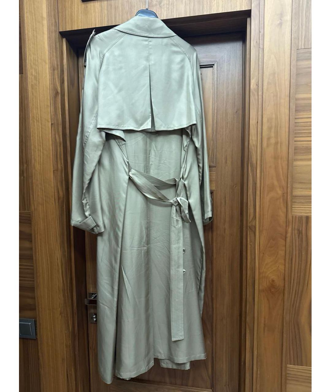 THE FRANKIE SHOP Бежевый шелковый тренч/плащ, фото 7