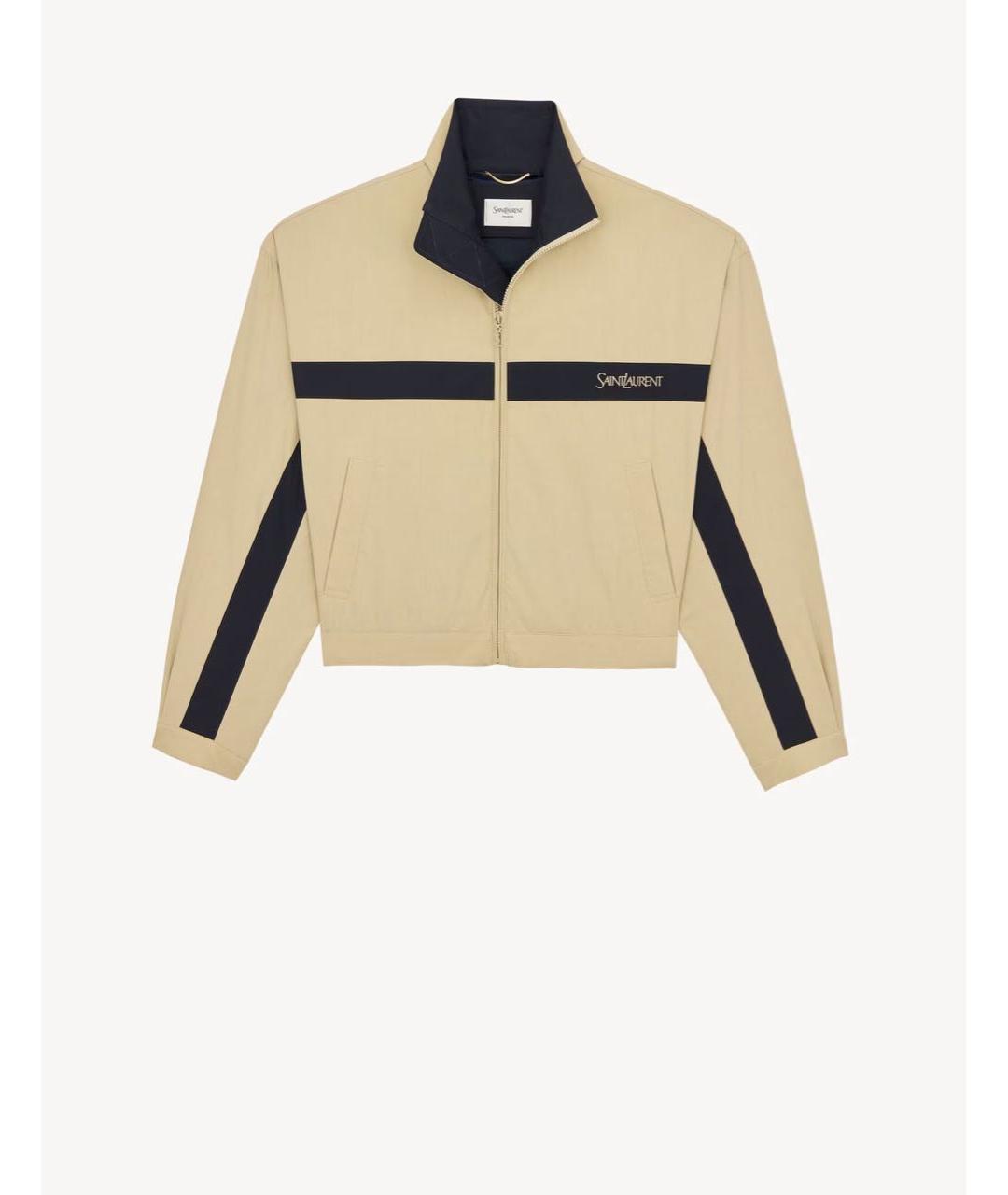 SAINT LAURENT Бежевая хлопковая куртка, фото 2