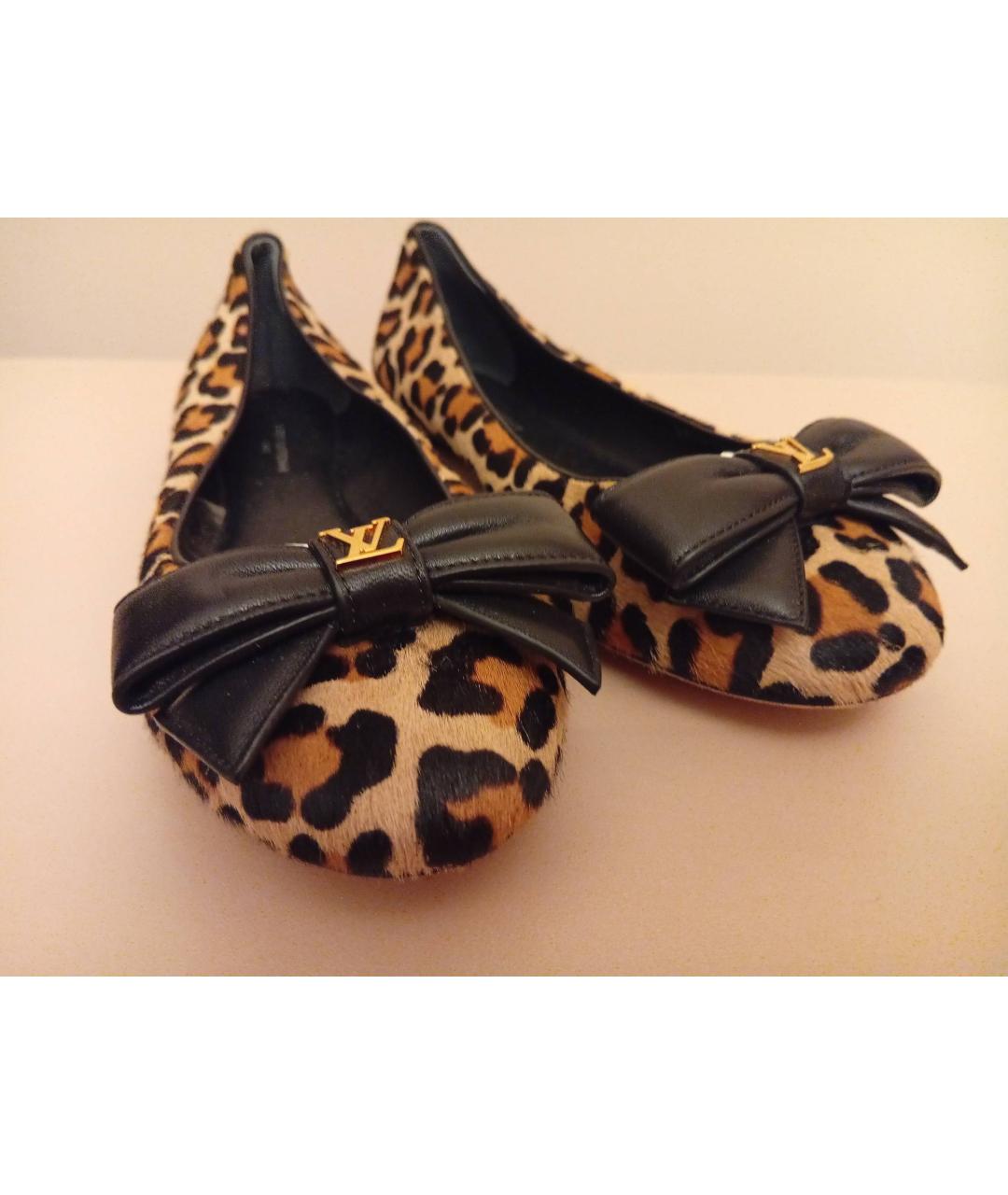 LOUIS VUITTON Коричневые кожаные балетки, фото 6