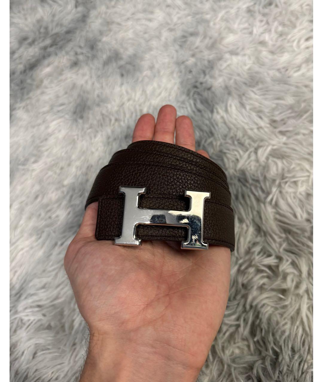 HERMES Коричневый кожаный ремень, фото 4