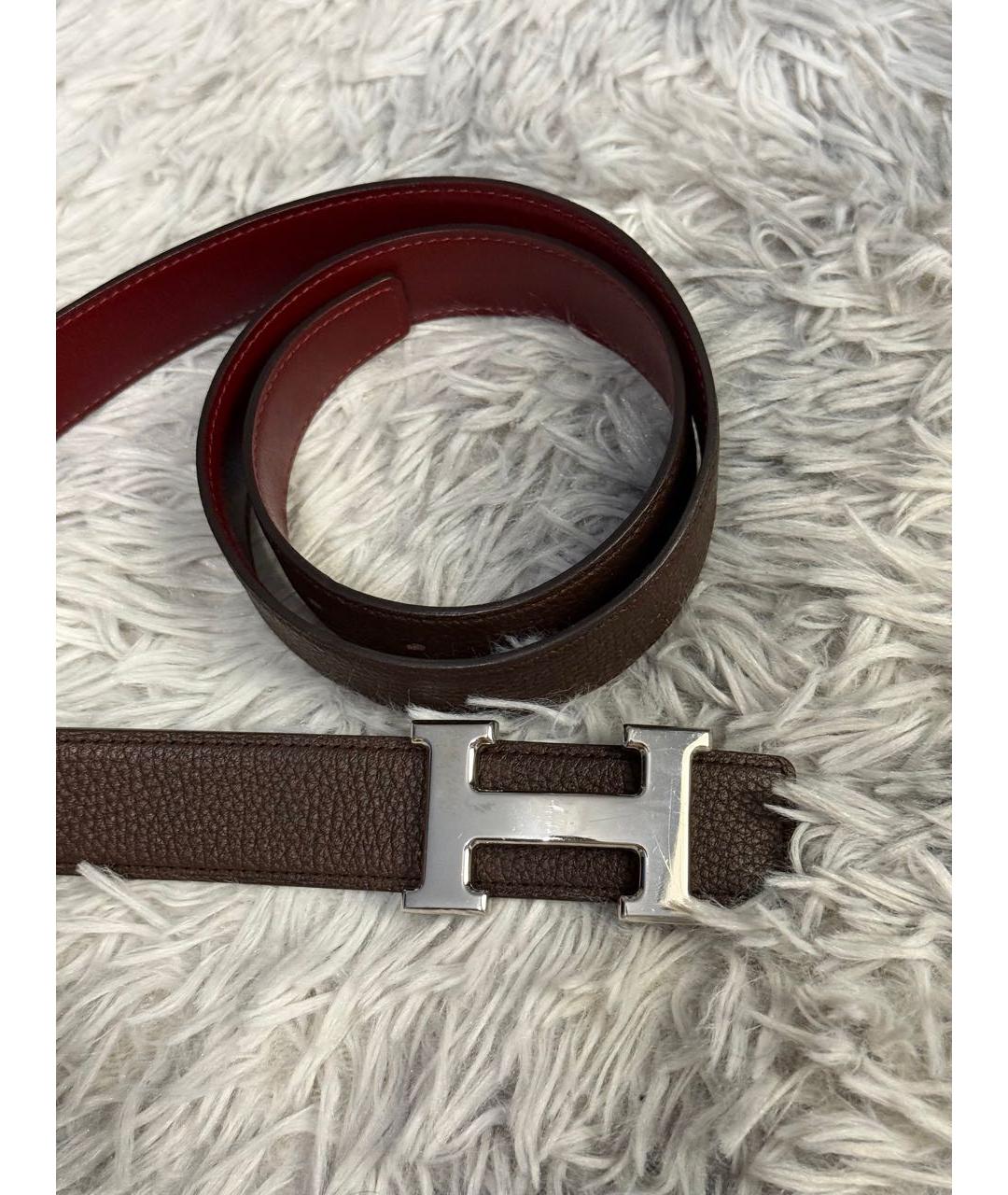 HERMES Коричневый кожаный ремень, фото 2
