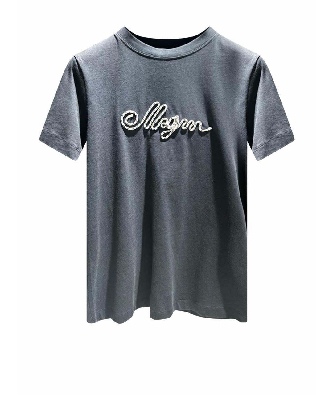 MSGM Темно-синяя хлопковая футболка, фото 1