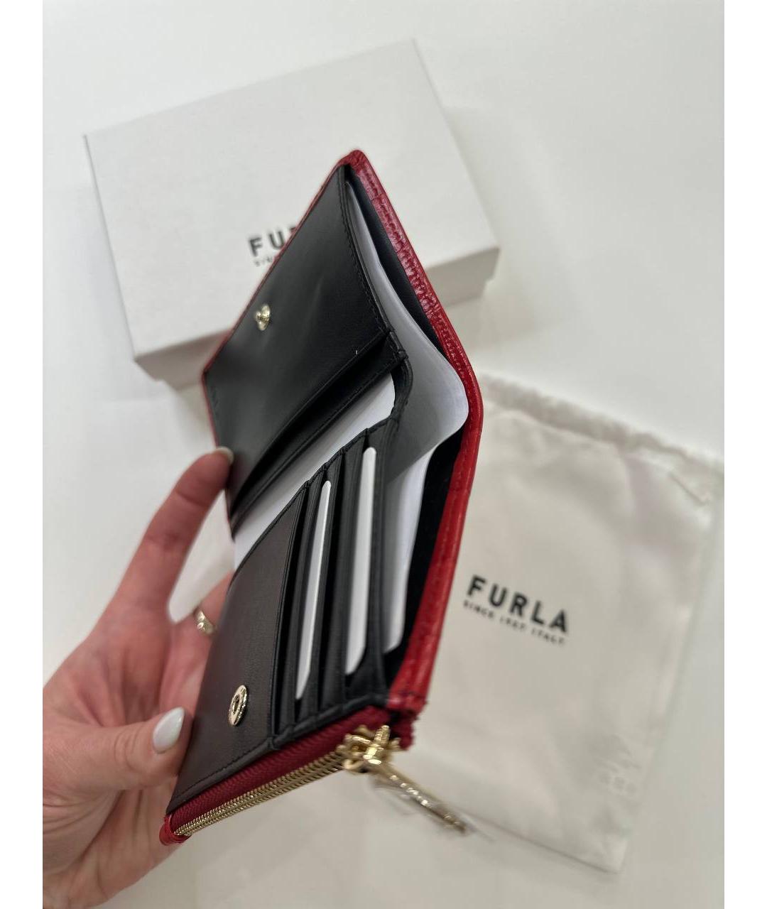 FURLA Красный кожаный кошелек, фото 5