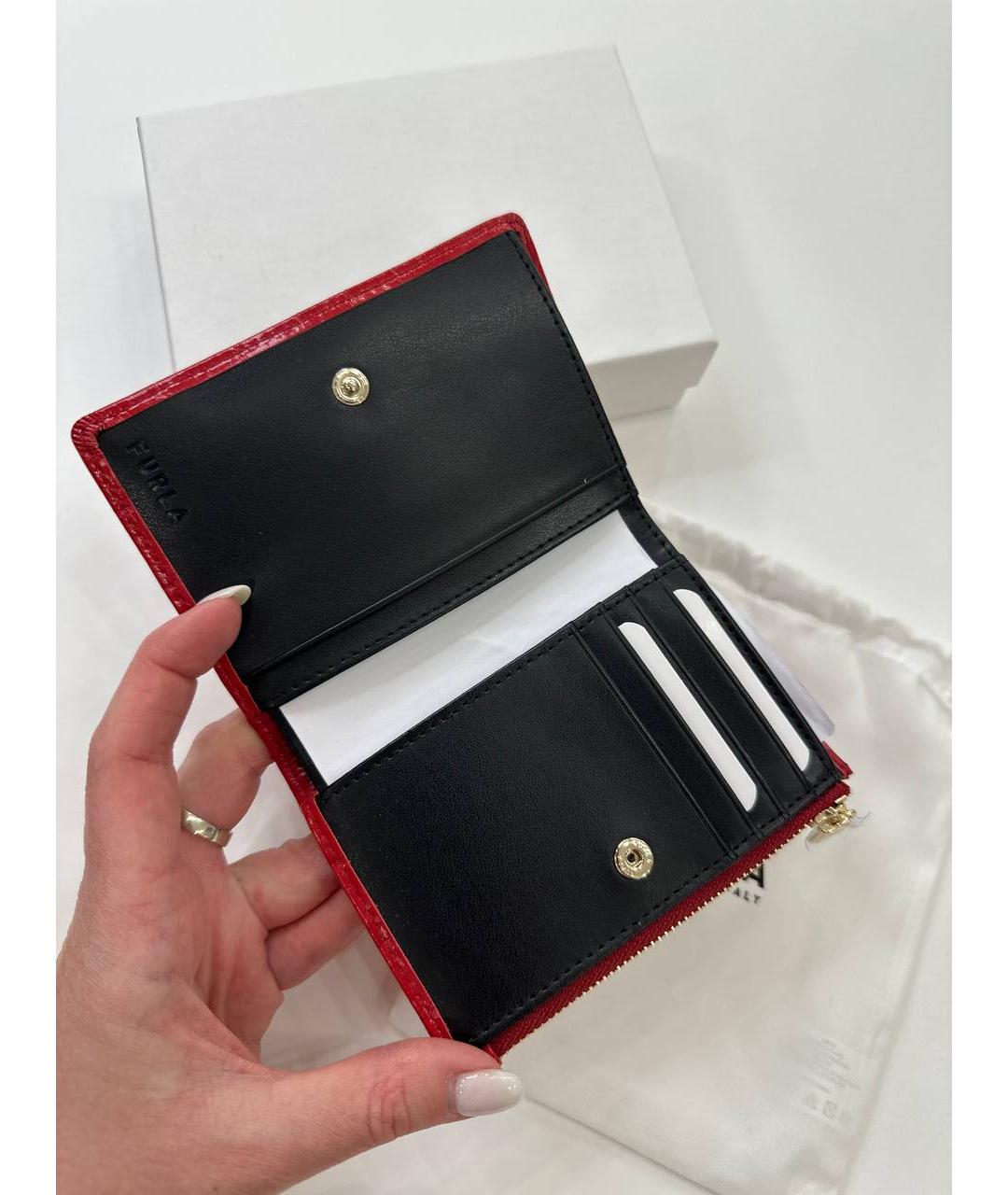 FURLA Красный кожаный кошелек, фото 4