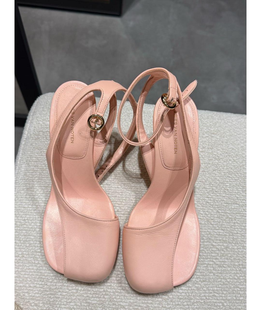 DRIES VAN NOTEN Розовые кожаные босоножки, фото 3