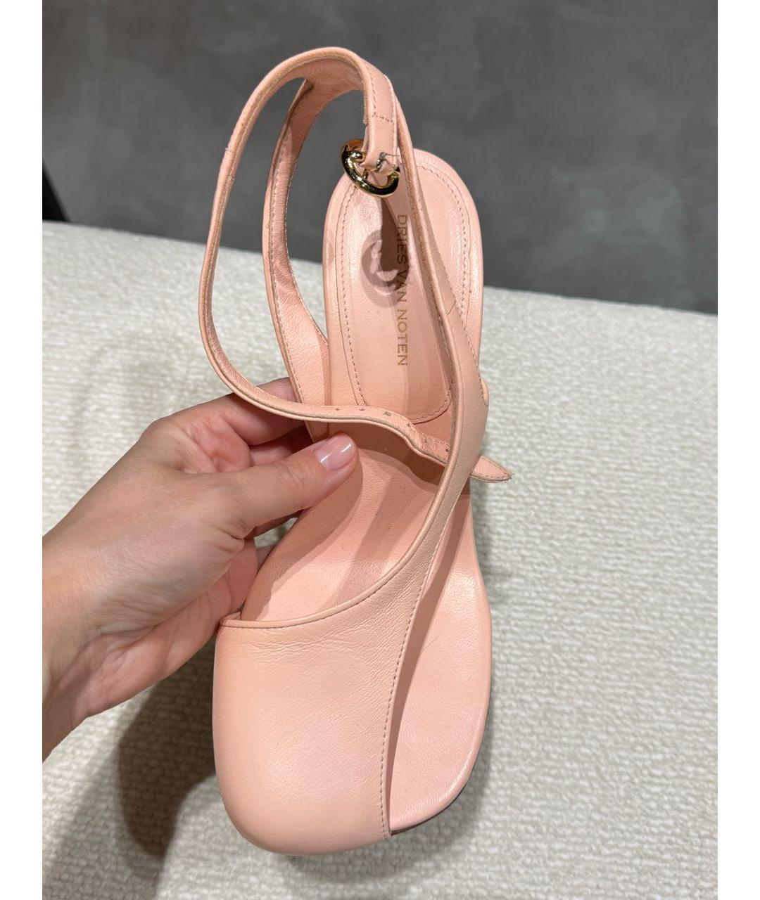 DRIES VAN NOTEN Розовые кожаные босоножки, фото 7