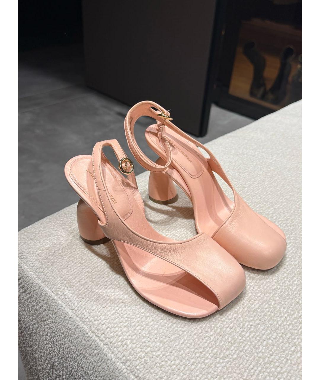 DRIES VAN NOTEN Розовые кожаные босоножки, фото 5