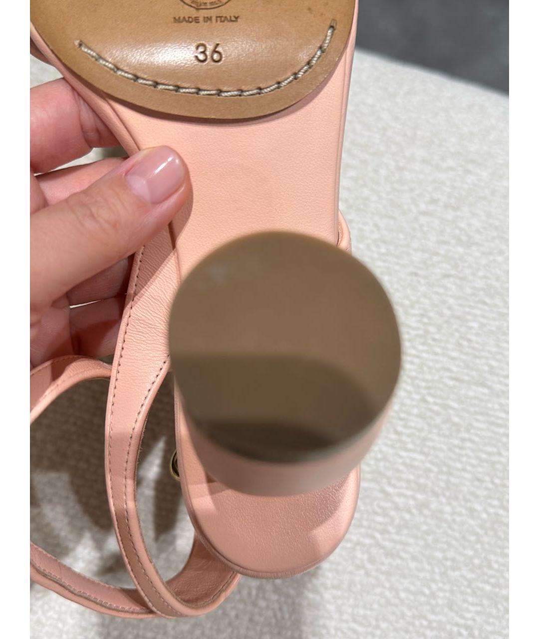 DRIES VAN NOTEN Розовые кожаные босоножки, фото 4