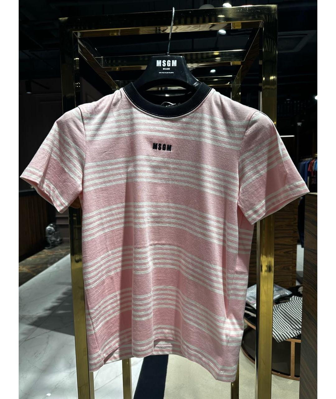 MSGM Розовая хлопковая футболка, фото 5