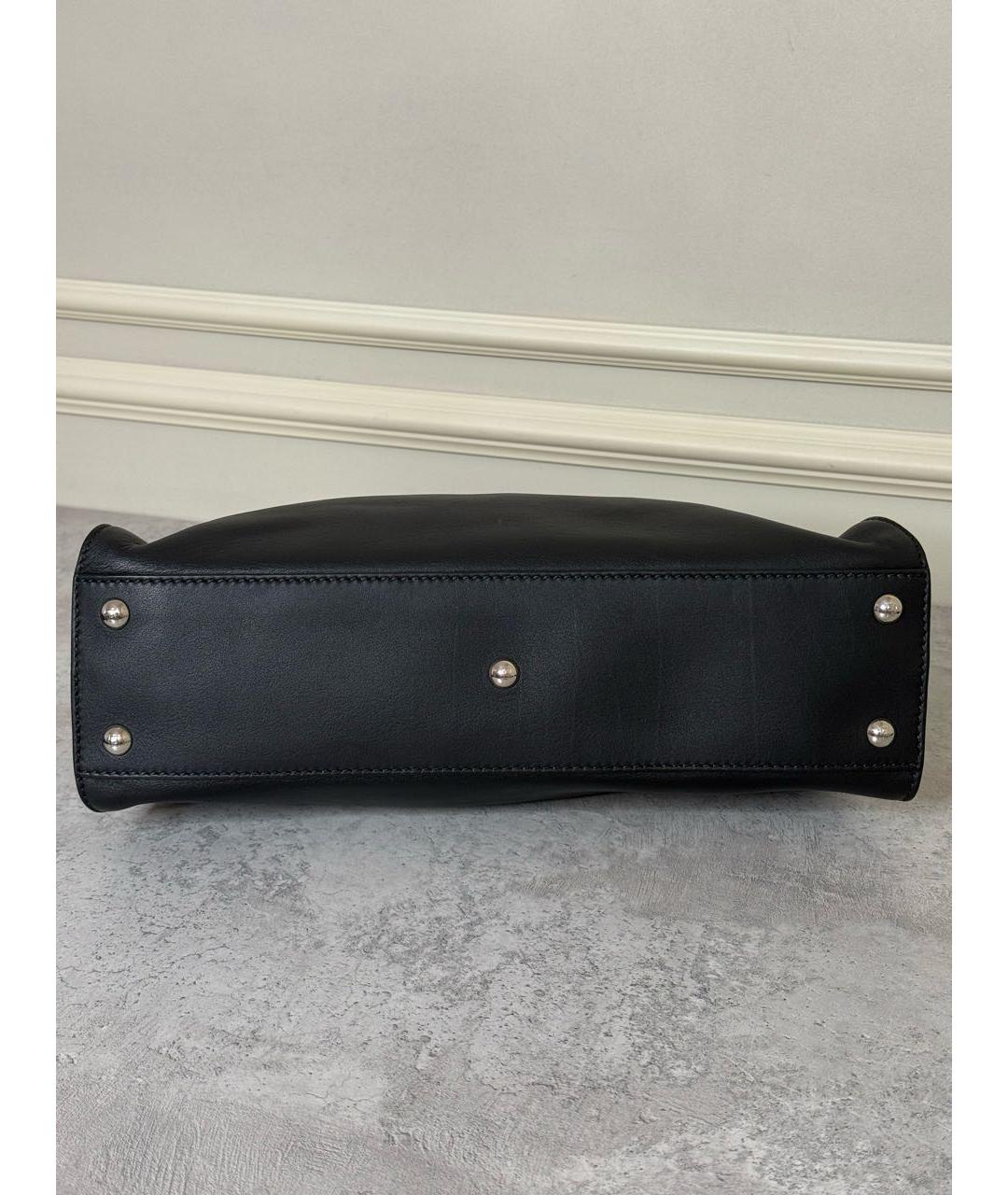 FENDI Черная кожаная сумка с короткими ручками, фото 6