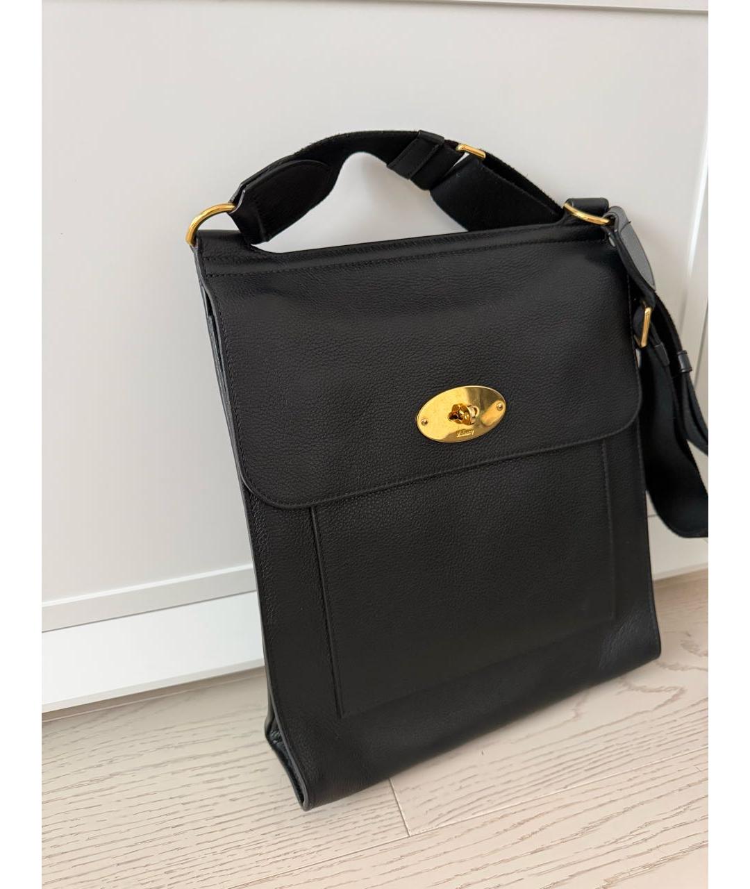 MULBERRY Черная кожаная сумка на плечо, фото 2