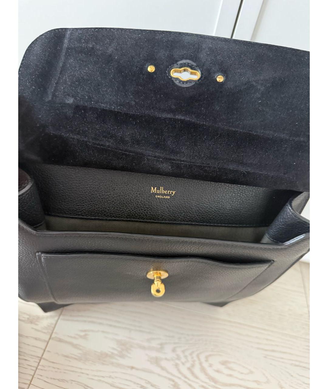 MULBERRY Черная кожаная сумка на плечо, фото 4