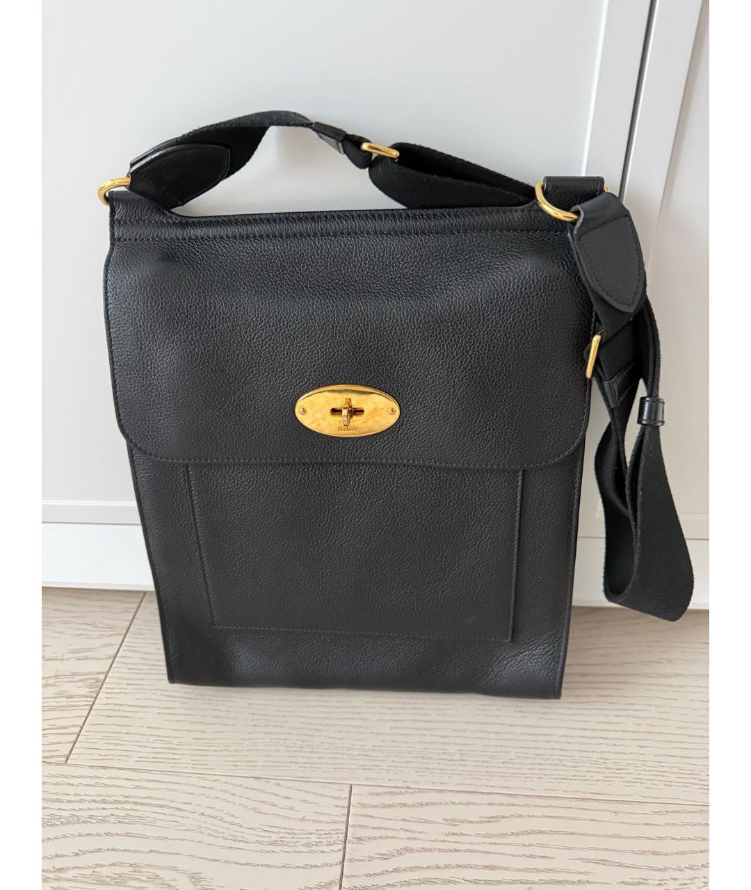 MULBERRY Черная кожаная сумка на плечо, фото 5