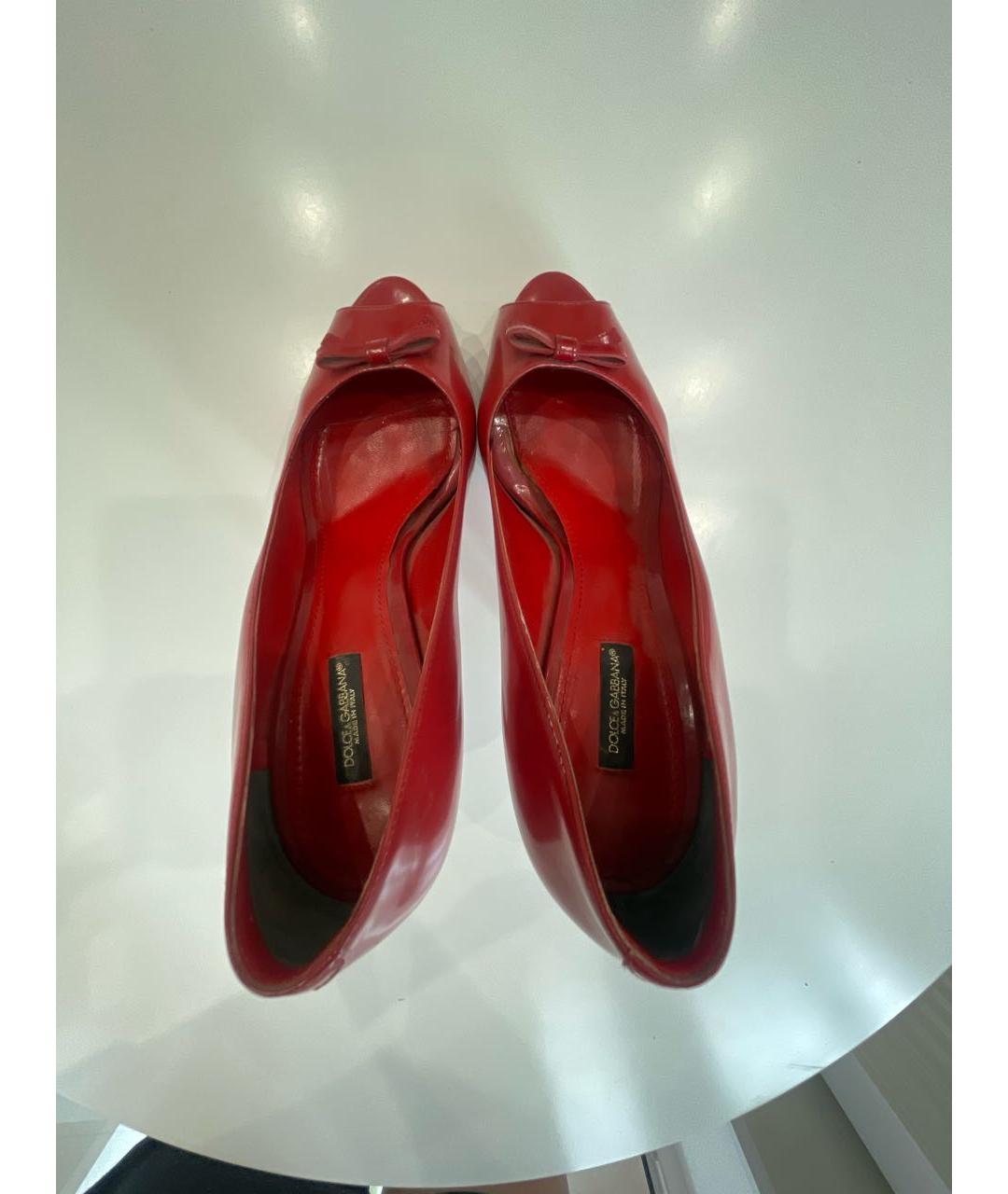 DOLCE&GABBANA Красные туфли из лакированной кожи, фото 3