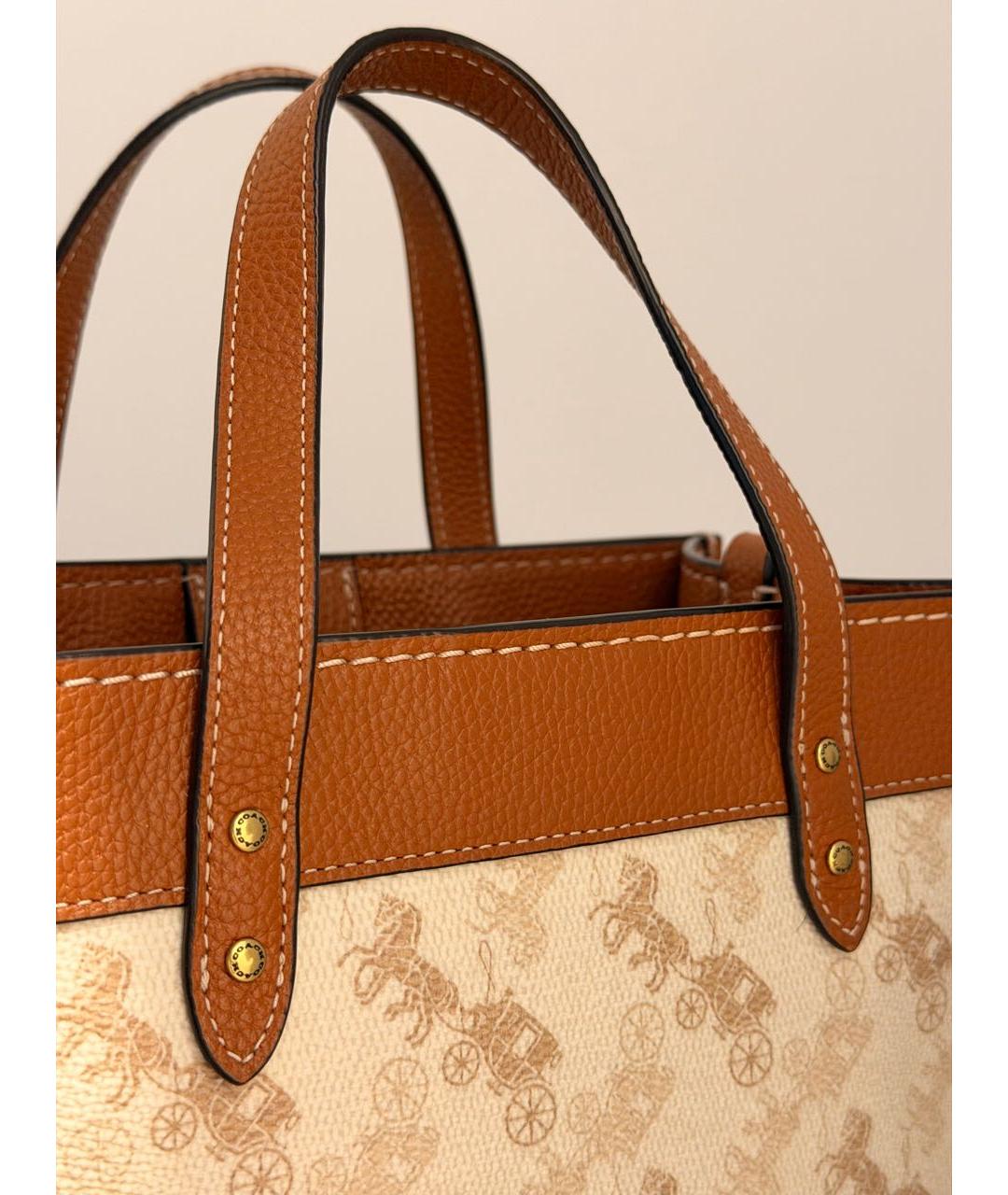 COACH Бежевая сумка тоут, фото 8
