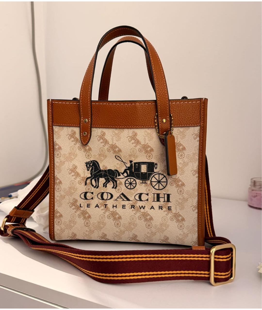 COACH Бежевая сумка тоут, фото 9