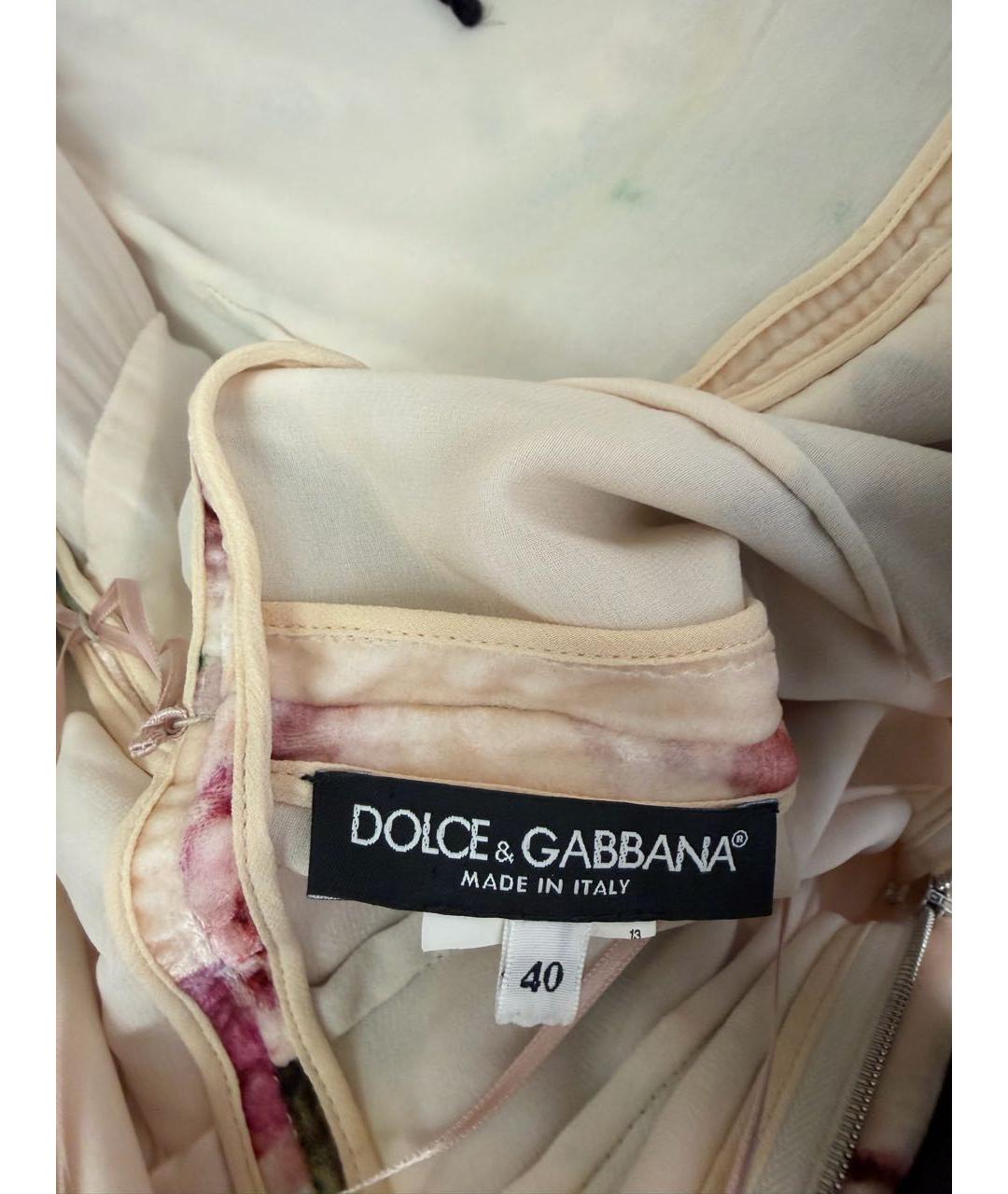 DOLCE&GABBANA Бежевое бархатное вечернее платье, фото 3