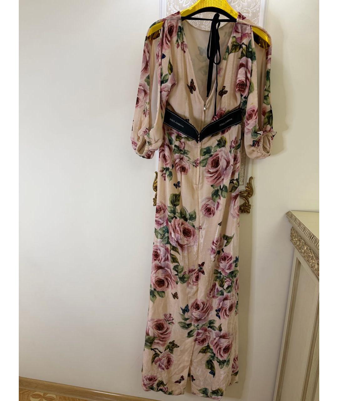 DOLCE&GABBANA Бежевое бархатное вечернее платье, фото 2