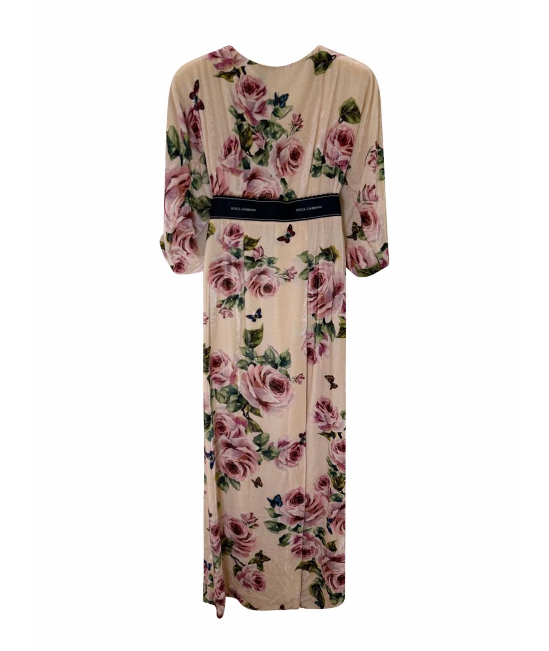 DOLCE&GABBANA Бежевое бархатное вечернее платье, фото 1