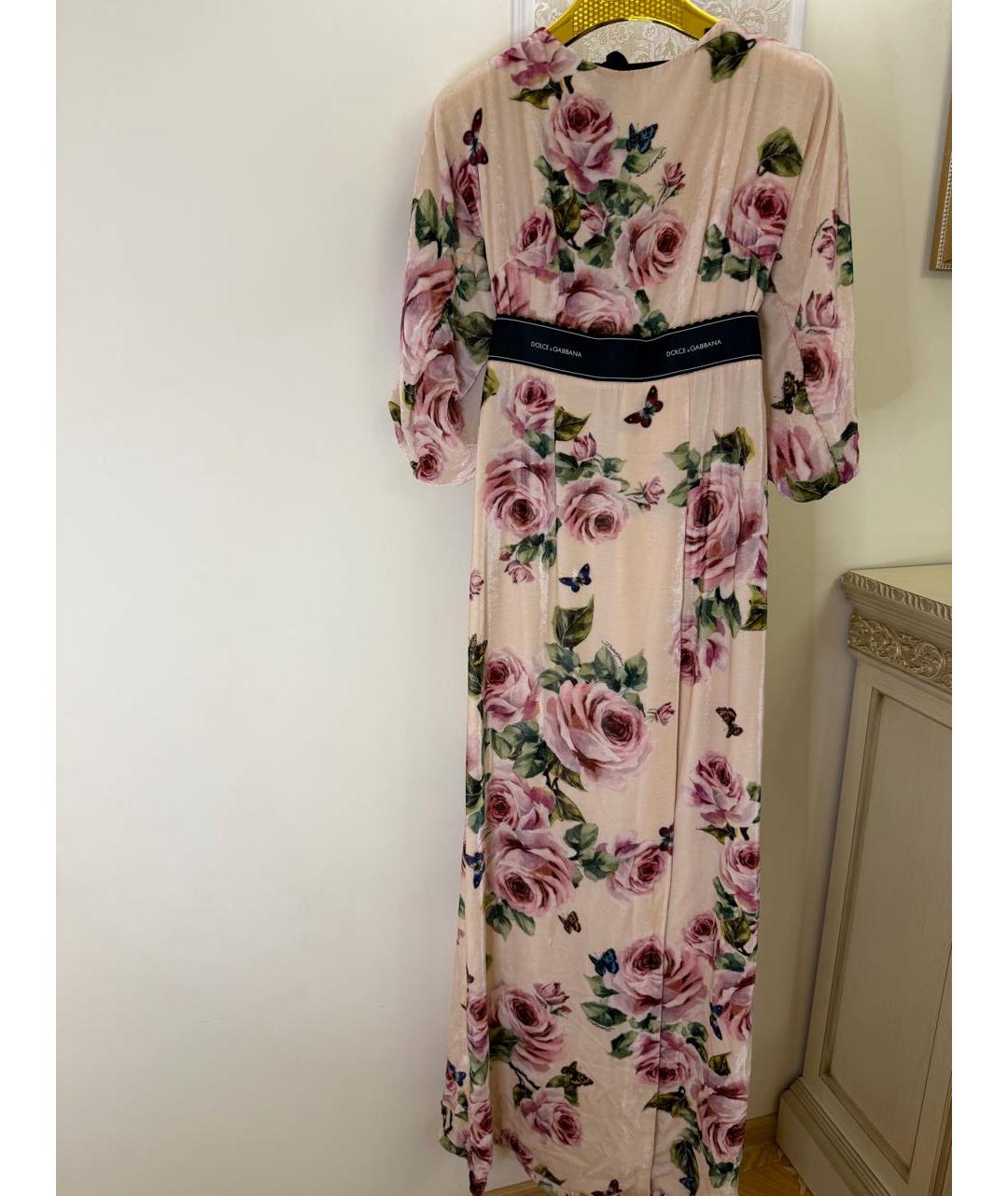 DOLCE&GABBANA Бежевое бархатное вечернее платье, фото 5