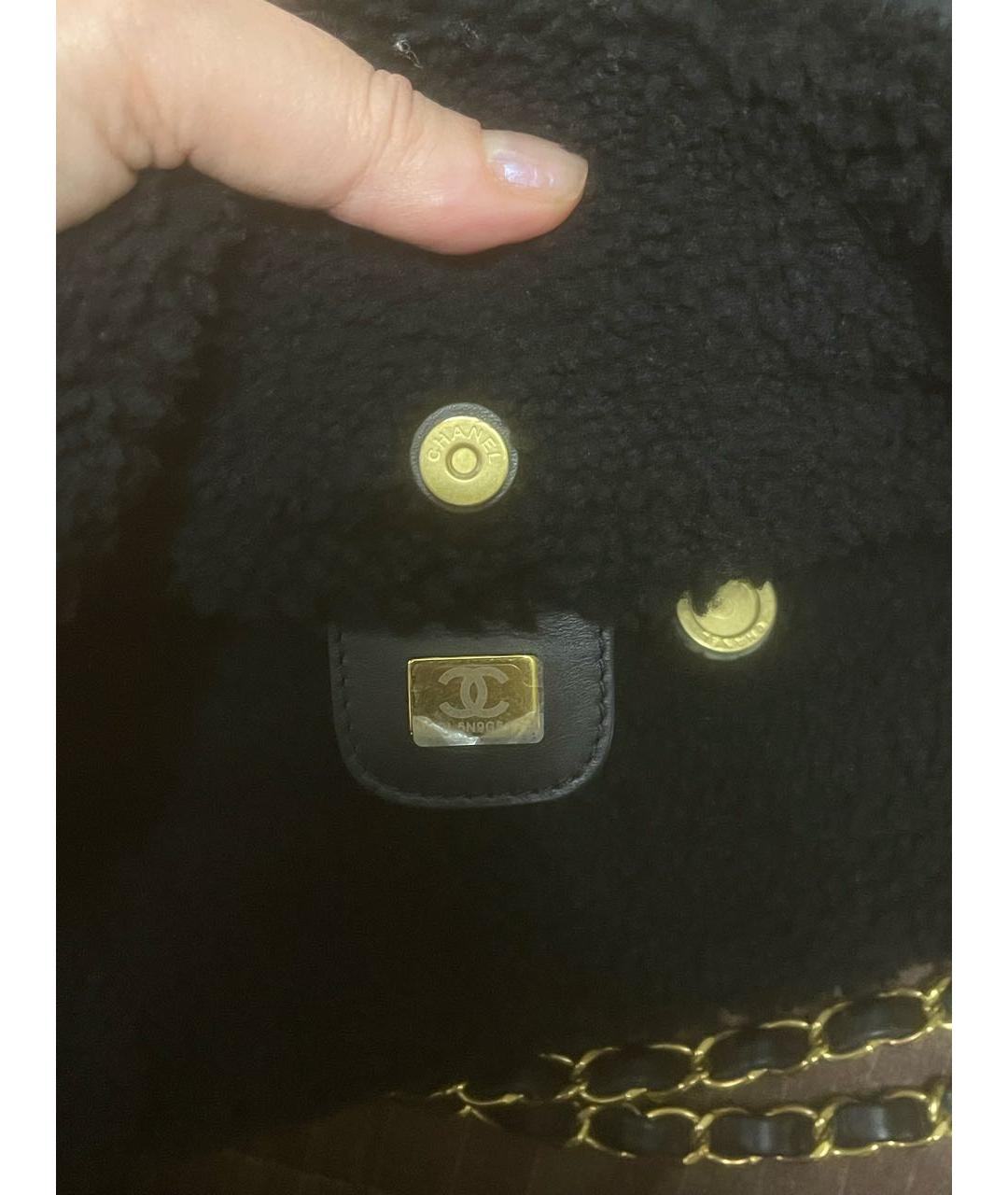 CHANEL Черная кожаная сумка тоут, фото 5