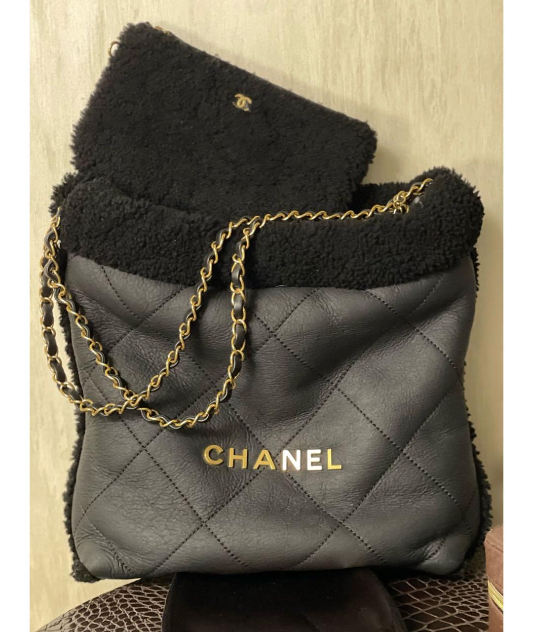 CHANEL Черная кожаная сумка тоут, фото 2