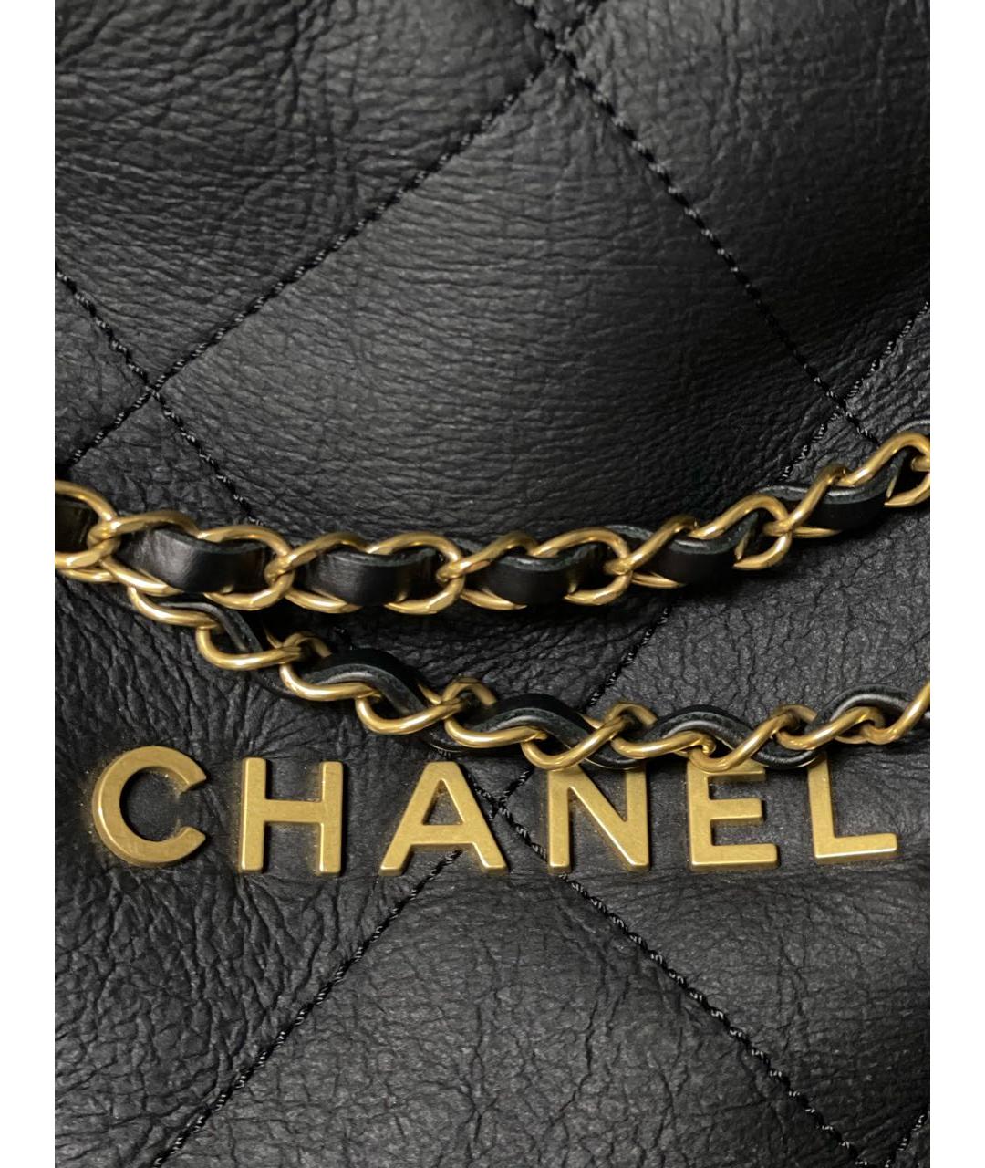 CHANEL Черная кожаная сумка тоут, фото 6