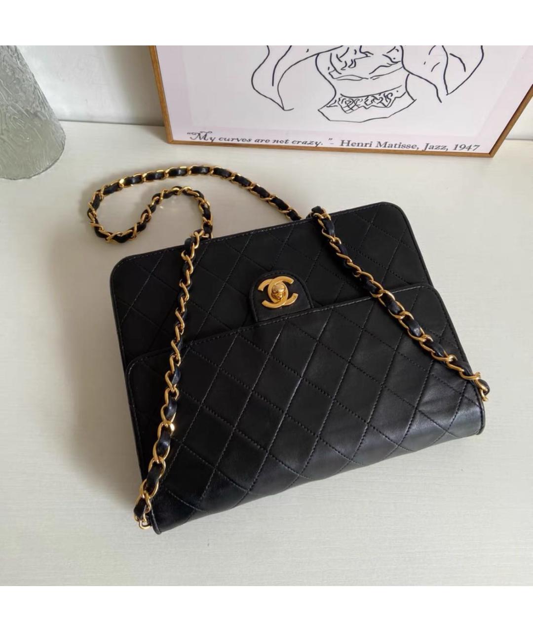 CHANEL Черная кожаная сумка через плечо, фото 2