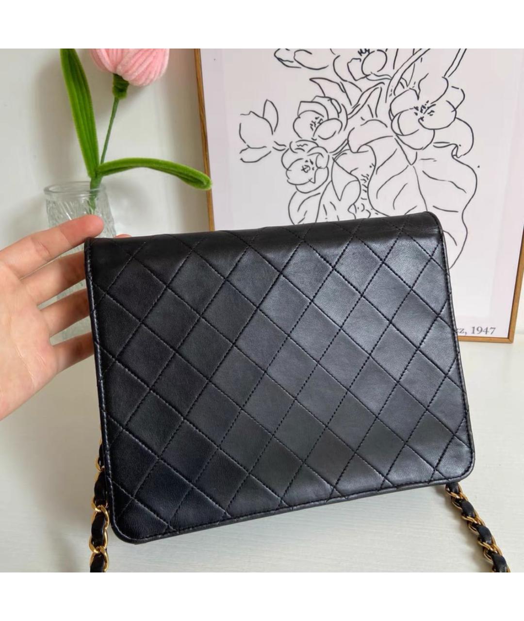 CHANEL Черная кожаная сумка через плечо, фото 5