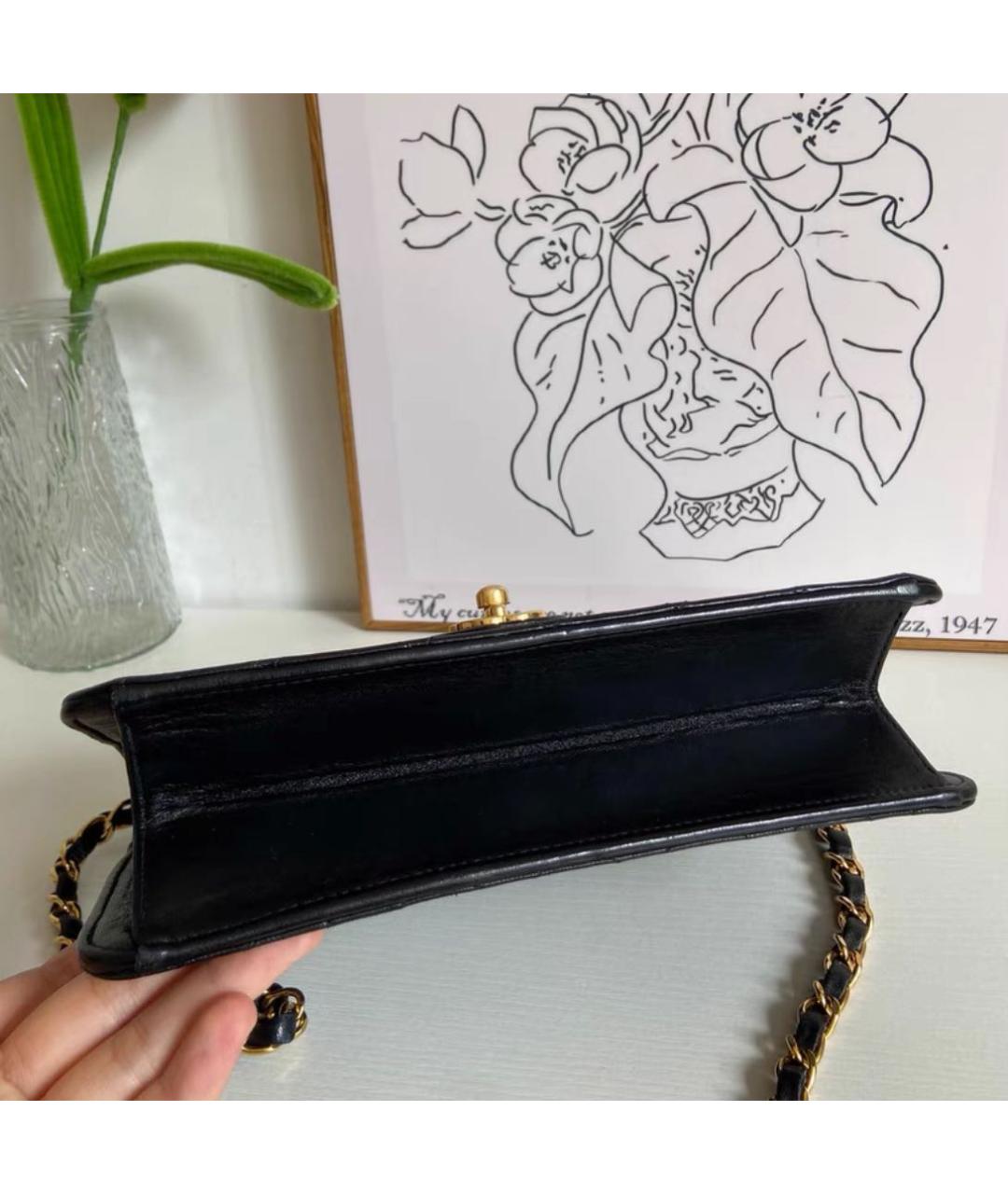 CHANEL Черная кожаная сумка через плечо, фото 4