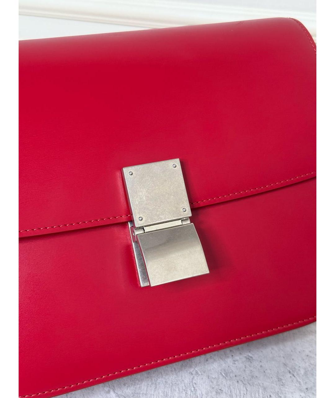 CELINE Красная кожаная сумка через плечо, фото 5