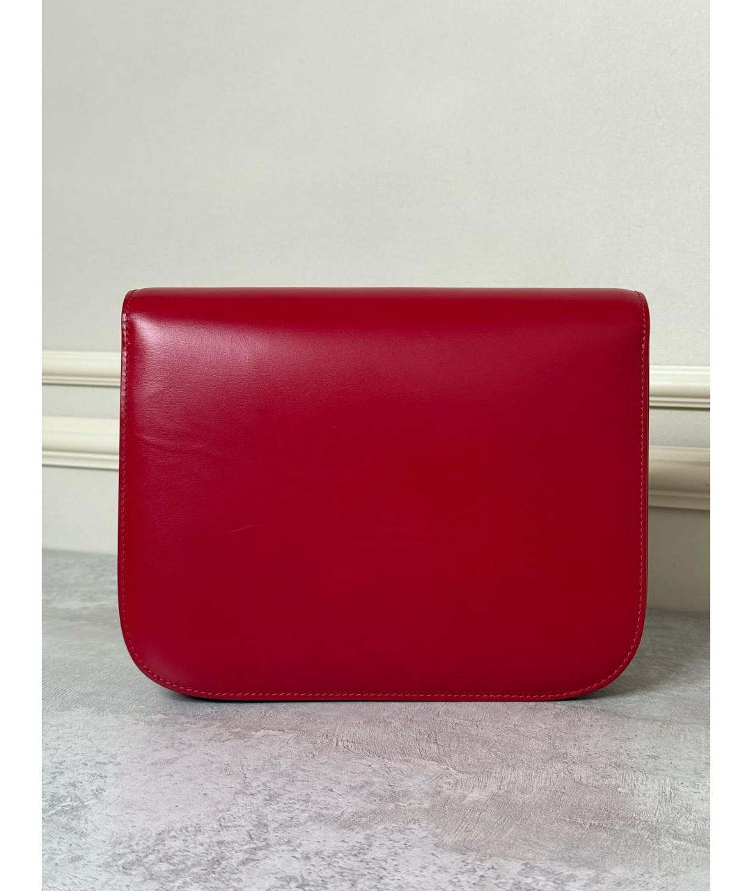 CELINE Красная кожаная сумка через плечо, фото 3