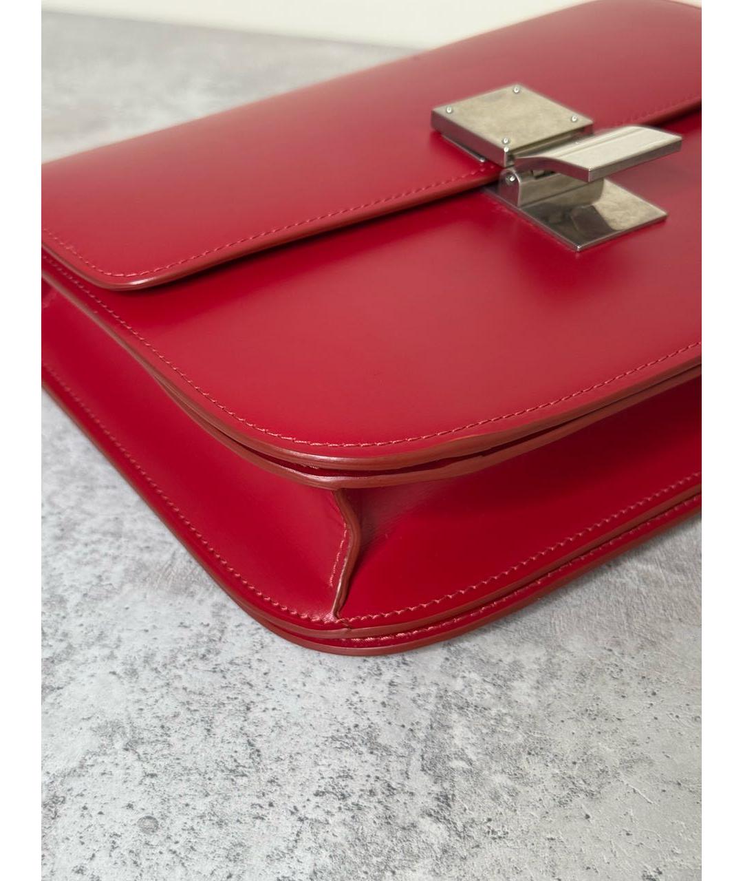 CELINE Красная кожаная сумка через плечо, фото 6