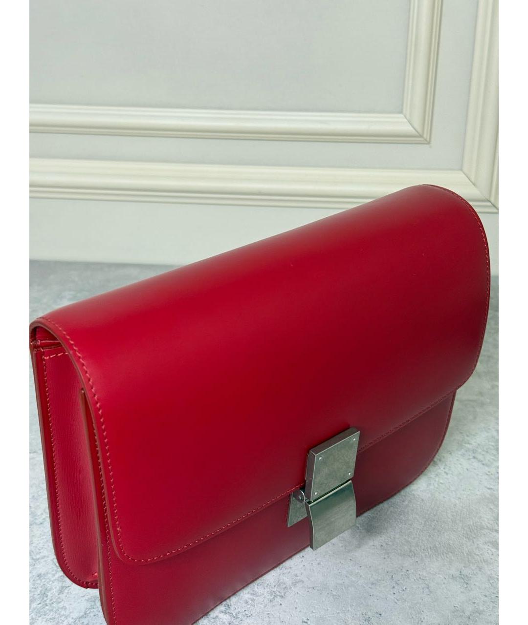 CELINE Красная кожаная сумка через плечо, фото 2